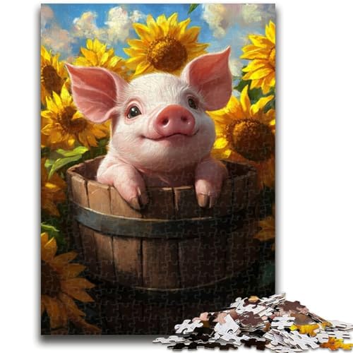Niedliches Schwein-Puzzle mit 1000 Teilen für Teenager, Geschenke, Quizspiel, Wanddekoration, einzigartige Geburtstags (50x75cm) von AADSAZA