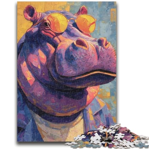 Nilpferd-Puzzle mit 1000 Teilen für Jugendliche und Erwachsene, Spielzeug, Lernspiele, Stressabbau, tolle Geschenke und Spielzeuge (38x26cm) von AADSAZA