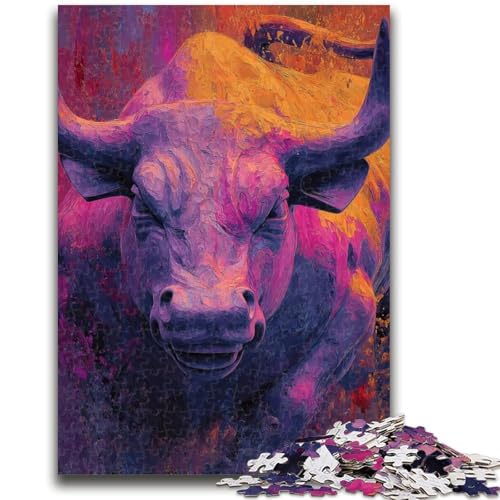 Ölgemälde mit Stier, 1000 Teile, Puzzle für Jugendliche und Erwachsene, Spielzeug, Lernspiele, Stressabbau, tolle Geschenke und Spielzeuge (50x75cm) von AADSAZA