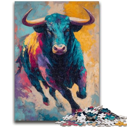 Ölgemälde mit Stier, 1000 Teile, Puzzle für Jugendliche und Erwachsene, Spielzeug, Lernspiele, Stressabbau, tolle Geschenke und Spielzeuge (50x75cm) von AADSAZA