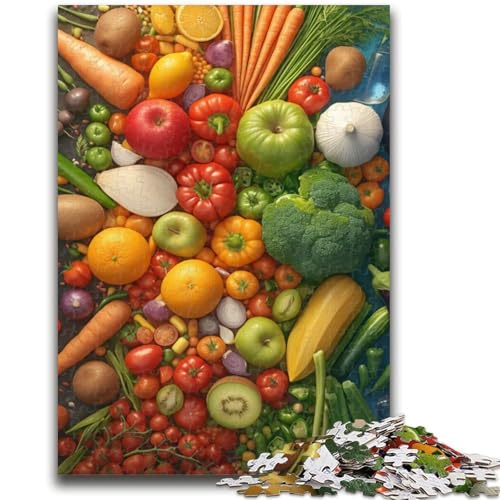 Obst- und Gemüse-Puzzle 1000 Teile für Teenager-Geschenke, Spielzeug, Lernspiele, Stressabbau, tolle Geschenke und Spielzeuge (50x75cm) von AADSAZA