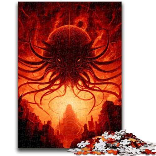Oktopus-Monster-Puzzle mit 1000 Teilen als Geschenk für Teenager, anspruchsvolles Spiel und Familienspaß mit vollständig ineinandergreifenden, zufällig geformten Teilen (50x75cm) von AADSAZA