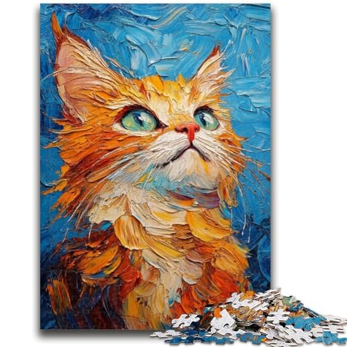 Orange Cat 1000-teiliges Puzzle für Erwachsene und Jugendliche, Spielzeug, Lernspiele, Stressabbau, Wunschliste mit Weihnachtsmann (38x26cm) von AADSAZA
