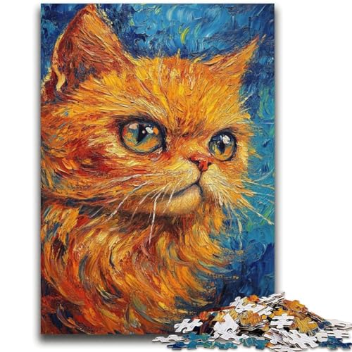 Orangefarbene Katzen-Puzzles für Teenager, 2000 Teile, lustige Spiele, jedes Teil ist einzigartig – anspruchsvolles Familienspiel (70x100cm) von AADSAZA
