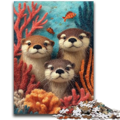 Otter-Puzzle mit 1000 Teilen für Erwachsene und Jugendliche, Spielzeug, Lernspiele, stressabbauende Wanddekoration (50x75cm) von AADSAZA