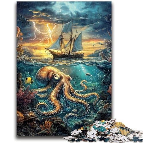 Ozean-Oktopus-Puzzle mit 1000 Teilen für Erwachsene und Jugendliche, Denkspiel, Wanddekoration, einzigartige Geburtstags (38x26cm) von AADSAZA