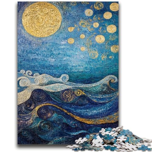 Ozeanwellen-Puzzle mit 1000 Teilen für Erwachsene und Jugendliche, Spielzeug, Lernspiele, stressabbauende Wanddekoration (50x75cm) von AADSAZA