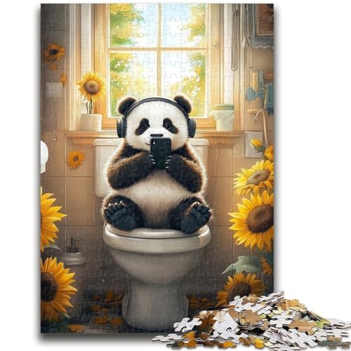 Panda auf der Toilette, Puzzle 1000 Teile, für Teenager, Geschenke, Spielzeug, Lernspiele, Stressabbau, tolle Geschenke und Spielzeuge (38x26cm) von AADSAZA