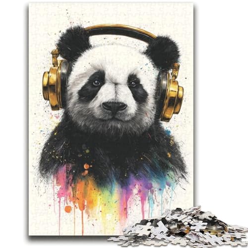 Panda mit Kopfhörern, 2000-teiliges Puzzle für Teenager, zum Zeitvertreib im Urlaub, jedes Teil ist einzigartig – anspruchsvolles Familienspiel (70x100cm) von AADSAZA