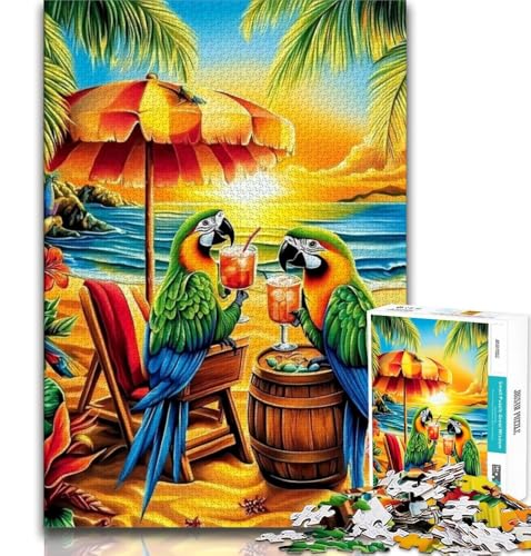 Papagei im Urlaub, Puzzle für Teenager, 1000 Puzzles, Lernspiel, Herausforderung, Spielzeug, einzigartige Heimdekoration und Geschenke (38x26cm) von AADSAZA