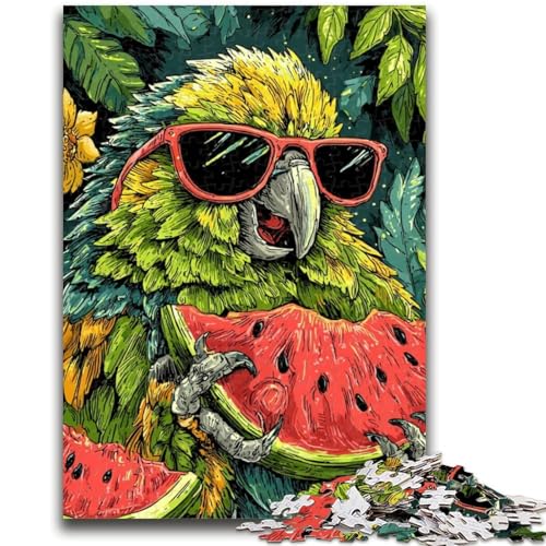 Papagei isst Wassermelone, 1000 Teile Puzzle für Erwachsene und Jugendliche, Spielzeug, Lernspiele, stressabbauende Wanddekoration (38x26cm) von AADSAZA