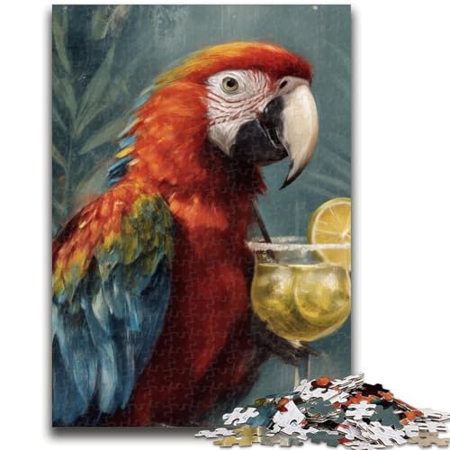 Papagei trinkt EIN Getränk, Puzzle 1000 Teile für Erwachsene, Lernspielzeug, Familienspiele mit passendem Poster und Quizblatt (50x75cm) von AADSAZA