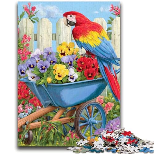 Papageien-Puzzle mit 1000 Teilen für Erwachsene, Lernspielzeug, Familienspiele mit passendem Poster und Quizblatt (50x75cm) von AADSAZA