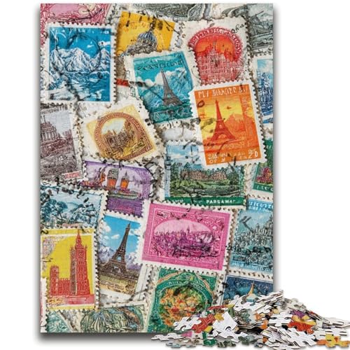 Paris Collage Puzzle 1000 Teile für Erwachsene, anspruchsvoll zu vervollständigen, Aber lustig und humorvoll, einzigartige Heimdekoration und Geschenke (50x75cm) von AADSAZA