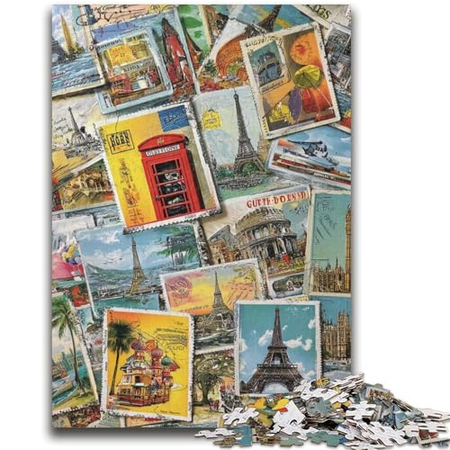 Paris Collage Puzzle 1000 Teile für Teenager Geschenke, Quizspiel Wanddekoration Einzigartige Geburtstags (38x26cm) von AADSAZA