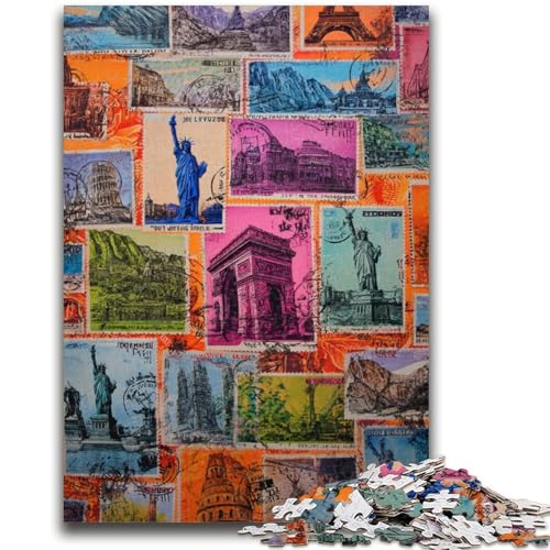 Paris Collage Puzzle 1000 Teile für Teenager Geschenke, Spielzeug Lernspiele Stressabbau Tolle Geschenke und Spielzeuge (50x75cm) von AADSAZA
