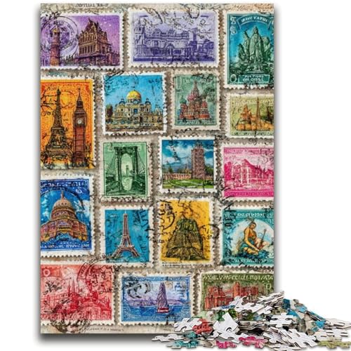 Paris Collage Puzzle für Erwachsene, 1000 Teile, hilft dem Gehirn, süchtig machendes Spielzeug zu trainieren, um Geduld bei der Eltern-Kind-Interaktion zu fördern (50x75cm) von AADSAZA