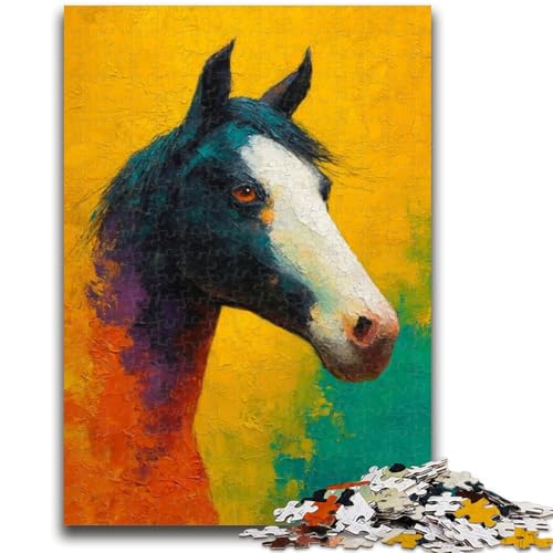 Pferde-Ölgemälde-Puzzles für Erwachsene und Teenager, Puzzle, Spielzeug, Lernspiele, Stressabbau, tolle Geschenke und Spielzeuge (50x75cm) von AADSAZA
