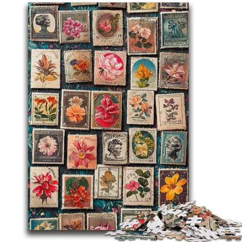 Pflanzen- und Blumen-Collage-Puzzle für Teenager, 1000 Teile, dekomprimierendes intellektuelles Lernspielzeug, tolle Geschenke und Spielzeuge (50x75cm) von AADSAZA