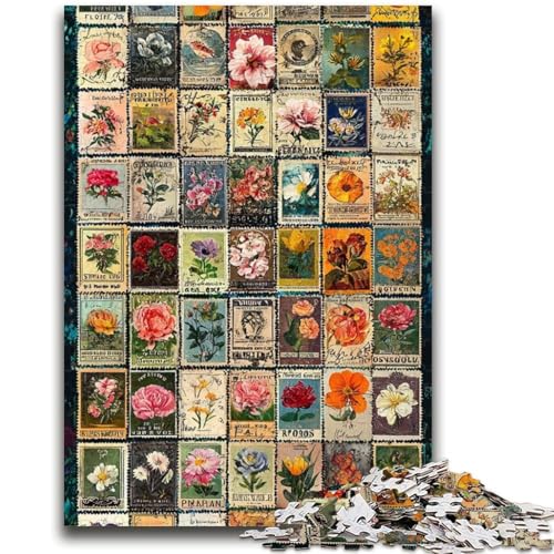 Pflanzen- und Blumen-Collage-Puzzles mit 1000 Teilen für Teenager, helfen dem Gehirn, süchtig machendes Spielzeug zu trainieren, um Geduld zu fördern, einzigartiges Herausforderungsspiel (38x26cm) von AADSAZA
