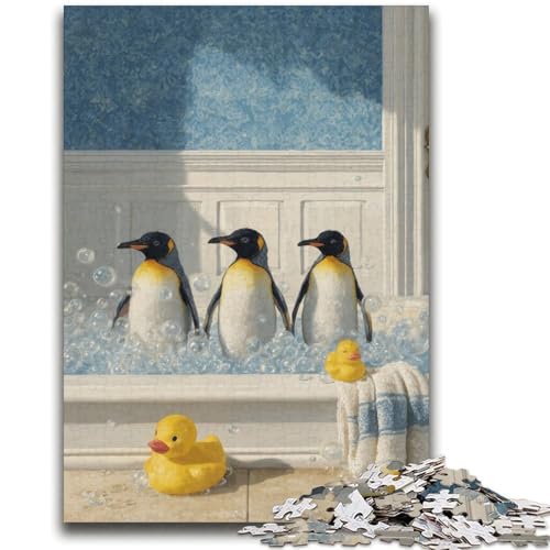 Pinguin beim Baden, Puzzle 2000 Teile für Teenager, hilft dem Gehirn beim Trainieren, süchtig machendes Spielzeug, um Geduld zu fördern, einzigartiges Herausforderungsspiel (70x100cm) von AADSAZA