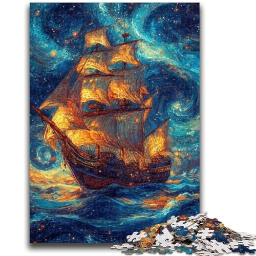 Piratenschiff-Puzzle mit 1000 Teilen für Erwachsene, Geschenke, Denkspiel, Wanddekoration, einzigartige Geburtstags (50x75cm) von AADSAZA