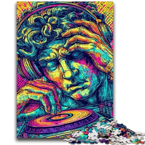 Pop-Art-Puzzle mit 1000 Teilen der David-Statue von Michelangelo für Teenager, zum Zeitvertreib zu Hause Jedes Teil ist einzigartig – anspruchsvolles Familienspiel (50x75cm) von AADSAZA