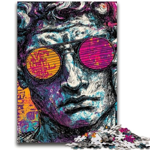 Pop-Art-Puzzle mit Michelangelos David-Statue, 1000 Teile, für Erwachsene und Jugendliche, Spielzeug, Lernspiele, stressabbauende Wanddekoration (38x26cm) von AADSAZA