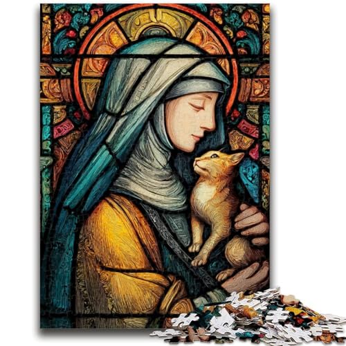 Porträt von Maria, der Mutter, 1000-teiliges Puzzle für Erwachsene, Geschenke, anspruchsvoll zu vervollständigen, Aber lustig und humorvoll, einzigartige Heimdekoration und Geschenke (38x26cm) von AADSAZA