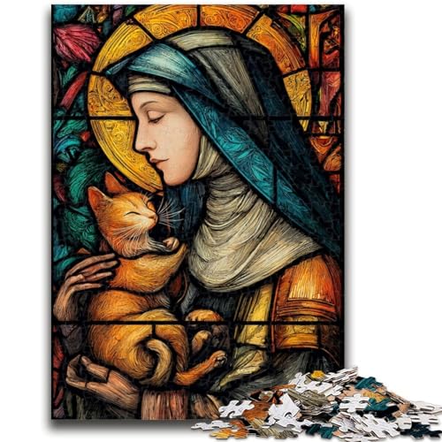 Porträt von Maria, der Mutter, 1000-teiliges Puzzle für Teenager, Geschenke, Lernspiel, Herausforderungsspielzeug, einzigartige Heimdekoration und Geschenke (50x75cm) von AADSAZA