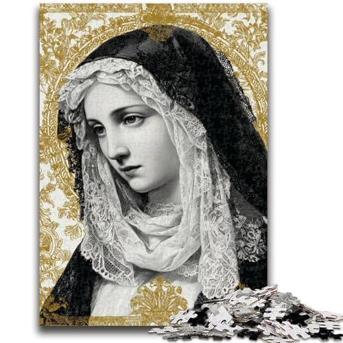 Porträt von Maria, der Mutter, Puzzle für Teenager, 1000 Teile, dekomprimierendes intellektuelles Lernspielzeug, tolle Geschenke und Spielzeuge (50x75cm) von AADSAZA