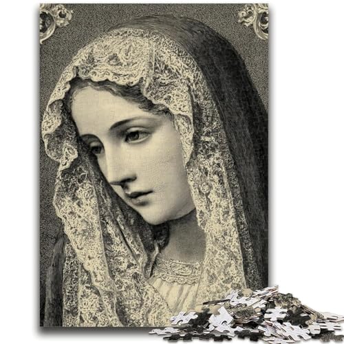 Porträt von Maria, der Mutter Puzzles für Erwachsene und Jugendliche, 1000 Teile Hilft dem Gehirn, süchtig machendes Spielzeug zu trainieren und Geduld zu fördern EIN Kunstwerk (38x26cm) von AADSAZA