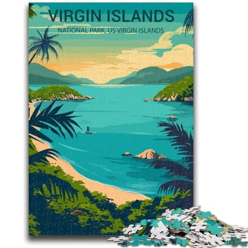 Poster-Puzzle mit 1000 Teilen zum Thema Virgin Islands National Park für Teenager, Lernspiele, Wanddekoration, einzigartige Geburtstags (50x75cm) von AADSAZA