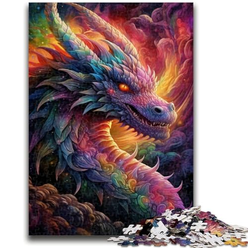 Psychedelic Art Dragon Puzzle für Erwachsene, 1000 Teile, anspruchsvolles Spiel und Familienspiel, Wanddekoration, einzigartige Geburtstags (50x75cm) von AADSAZA