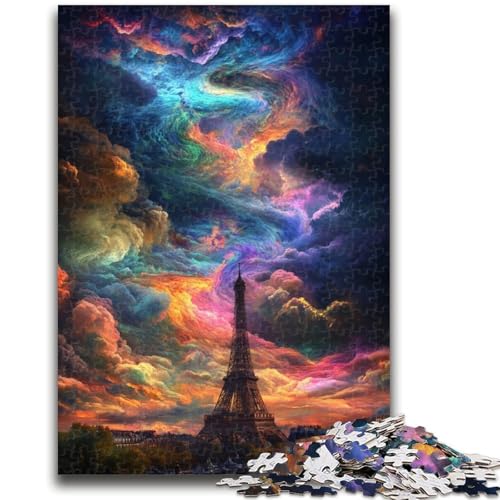 Psychedelic Eiffel 1000-teiliges Puzzle für Erwachsene, Geschenk, Denkspiel, Wanddekoration, einzigartige Geburtstags (50x75cm) von AADSAZA