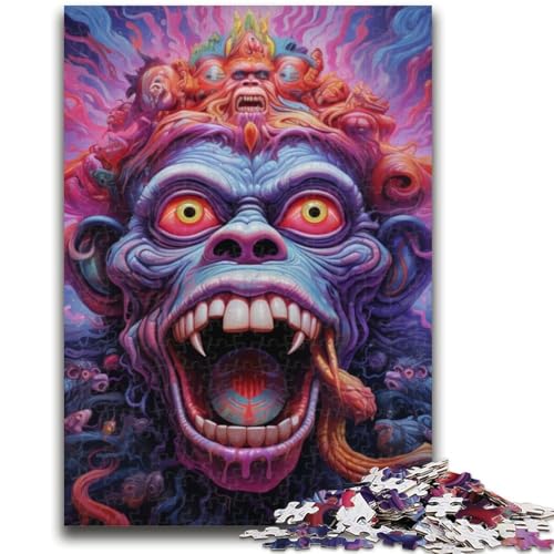 Psychedelic Monkey Puzzle für Erwachsene, 1000 Teile, hilft dem Gehirn, süchtig machendes Spielzeug zu trainieren, um Geduld bei der Eltern-Kind-Interaktion zu fördern (38x26cm) von AADSAZA