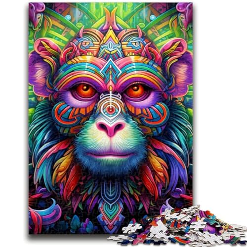 Psychedelische Affen-Puzzles für Erwachsene und Teenager, helfen dem Gehirn, süchtig machendes Spielzeug zu trainieren, um Geduld zu fördern, geeignet für Paare (50x75cm) von AADSAZA
