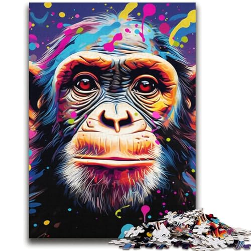 Psychedelische Affen-Puzzles für Teenager, 2000 Puzzles, Stressabbau, schwierige Herausforderung, gutes Geschenk für die ganze Familie (70x100cm) von AADSAZA