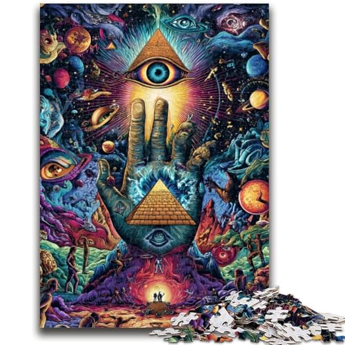 Psychedelische Augenpuzzles für Erwachsene und Jugendliche, anspruchsvolles Spiel und Familienspiel, ganze Familie (38x26cm) von AADSAZA