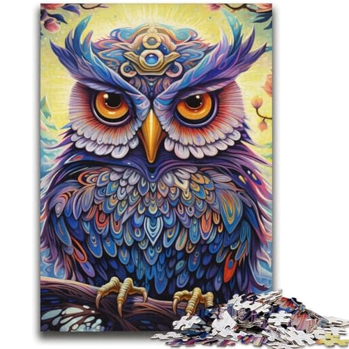 Psychedelische Eulen-Puzzles für Erwachsene, anspruchsvoll zu vervollständigen, Aber EIN lustiges und humorvolles Geburtstagsgeschenk, Geschenke, Wandkunst (70x100cm) von AADSAZA