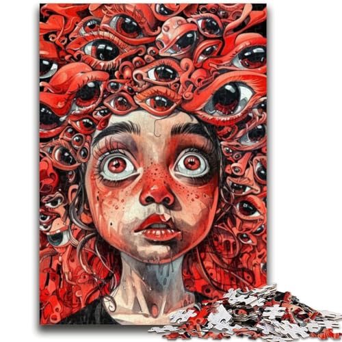Psychedelische Kunst-Puzzles 1000 Teile für Teenager-Geschenke, Spielzeug, Lernspiele, Stressabbau, tolle Geschenke und Spielzeuge (38x26cm) von AADSAZA