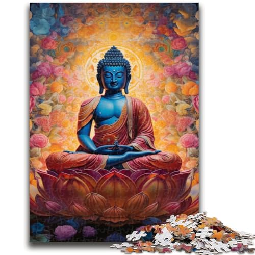 Psychedelischer Buddha, 1000-teiliges Puzzle für Teenager, Geschenke, dekomprimierendes intellektuelles Lernspielzeug, Wichtelgeschenke (38x26cm) von AADSAZA