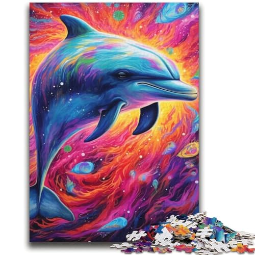 Psychedelischer Delfin, 2000-teiliges Puzzle für Teenager, Geschenke, dekomprimierendes intellektuelles Lernspielzeug, Wichtelgeschenke (70x100cm) von AADSAZA