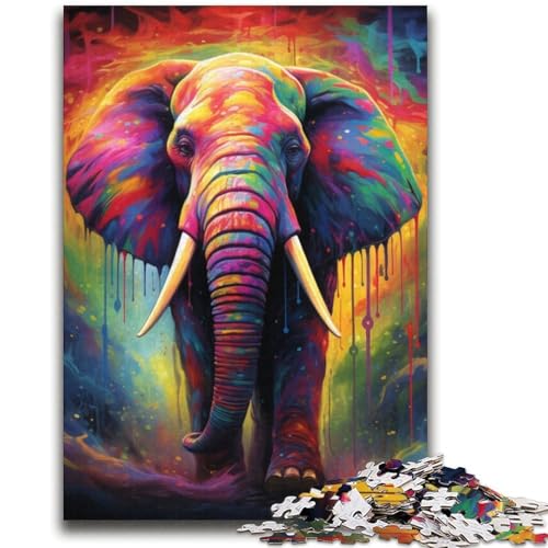 Psychedelischer Elefant, 2000-teiliges Puzzle für Erwachsene, Geschenke, anspruchsvoll zu vervollständigen, Aber lustig und humorvoll, einzigartige Heimdekoration und Geschenke (70x100cm) von AADSAZA