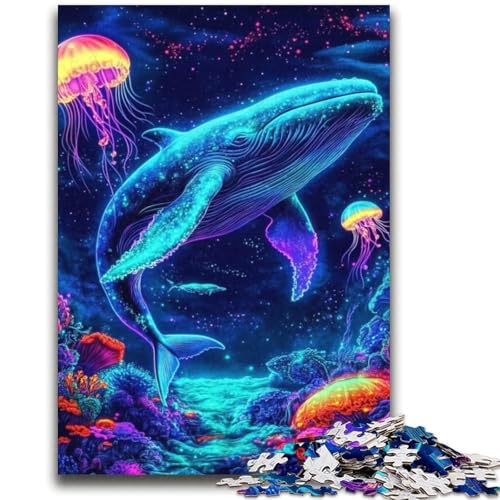 Psychedelischer Wal, 2000-teiliges Puzzle für Erwachsene und Jugendliche, Denkspiel, Wanddekoration, einzigartige Geburtstags (70x100cm) von AADSAZA