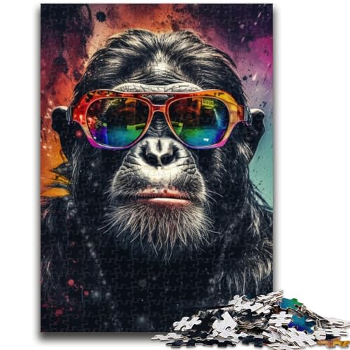 Psychedelisches Affen-Puzzle für Erwachsene, 1000 Teile, anspruchsvolles Spiel und Familienspiel, Wanddekoration, einzigartige Geburtstags (50x75cm) von AADSAZA