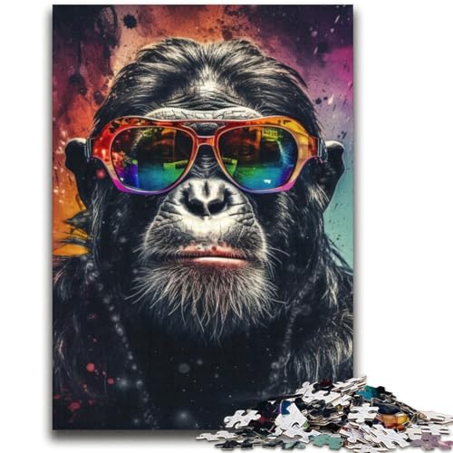 Psychedelisches Affen-Puzzle für Teenager, 2000 Teile, dekomprimierendes intellektuelles Lernspielzeug, tolle Geschenke und Spielzeuge (70x100cm) von AADSAZA