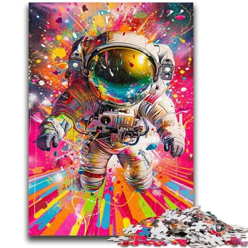 Psychedelisches Astronauten-Puzzle für Erwachsene, 1000 Teile, Stressabbau, schwierige Herausforderung, gutes Geschenk für die ganze Familie (38x26cm) von AADSAZA