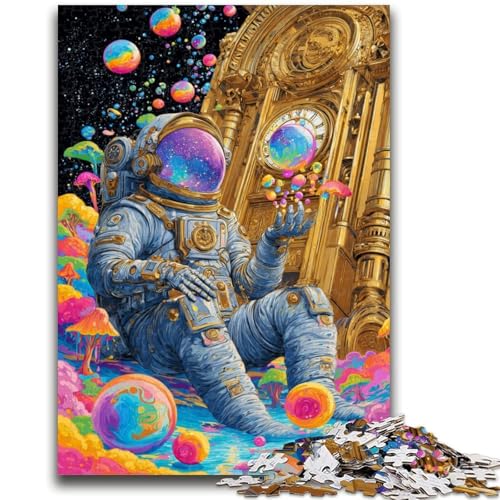 Psychedelisches Astronauten-Puzzle für Erwachsene, 1000 Teile, hilft dem Gehirn, süchtig machendes Spielzeug zu trainieren, um Geduld bei der Eltern-Kind-Interaktion zu fördern (50x75cm) von AADSAZA