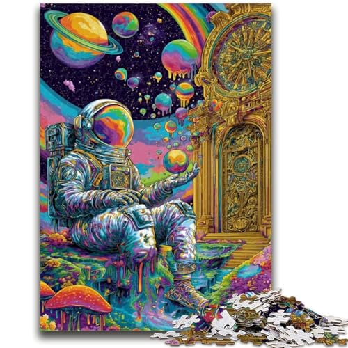 Psychedelisches Astronauten-Puzzle für Teenager, 1000 Teile, dekomprimierendes intellektuelles Lernspielzeug, tolle Geschenke und Spielzeuge (38x26cm) von AADSAZA